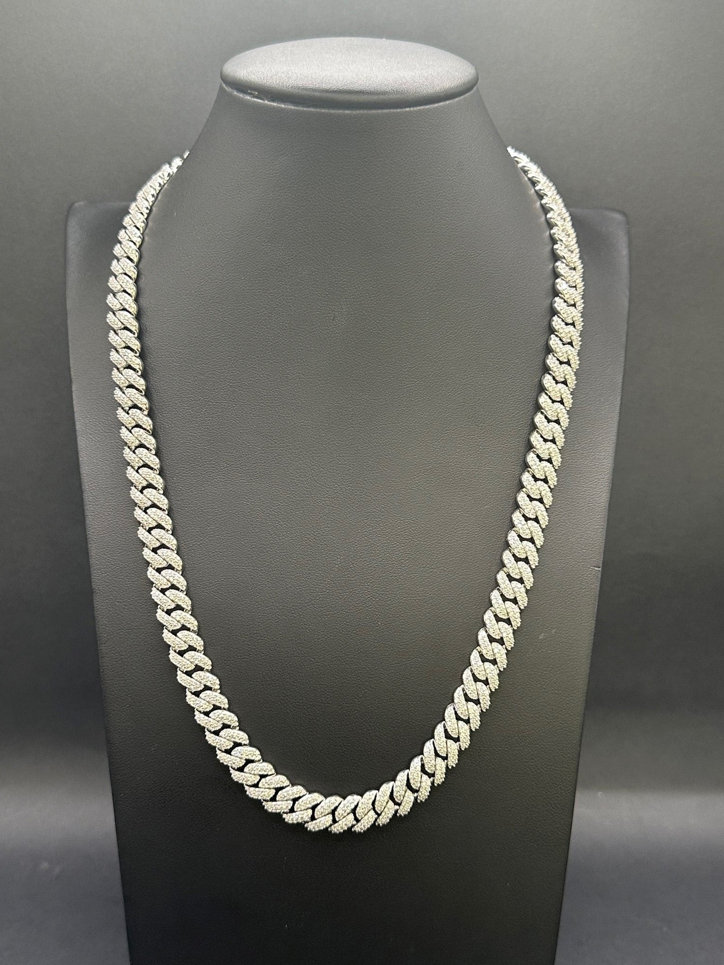 COMBO DEAL: Moissanite Halo Initial with 10MM Moissanite Cuban