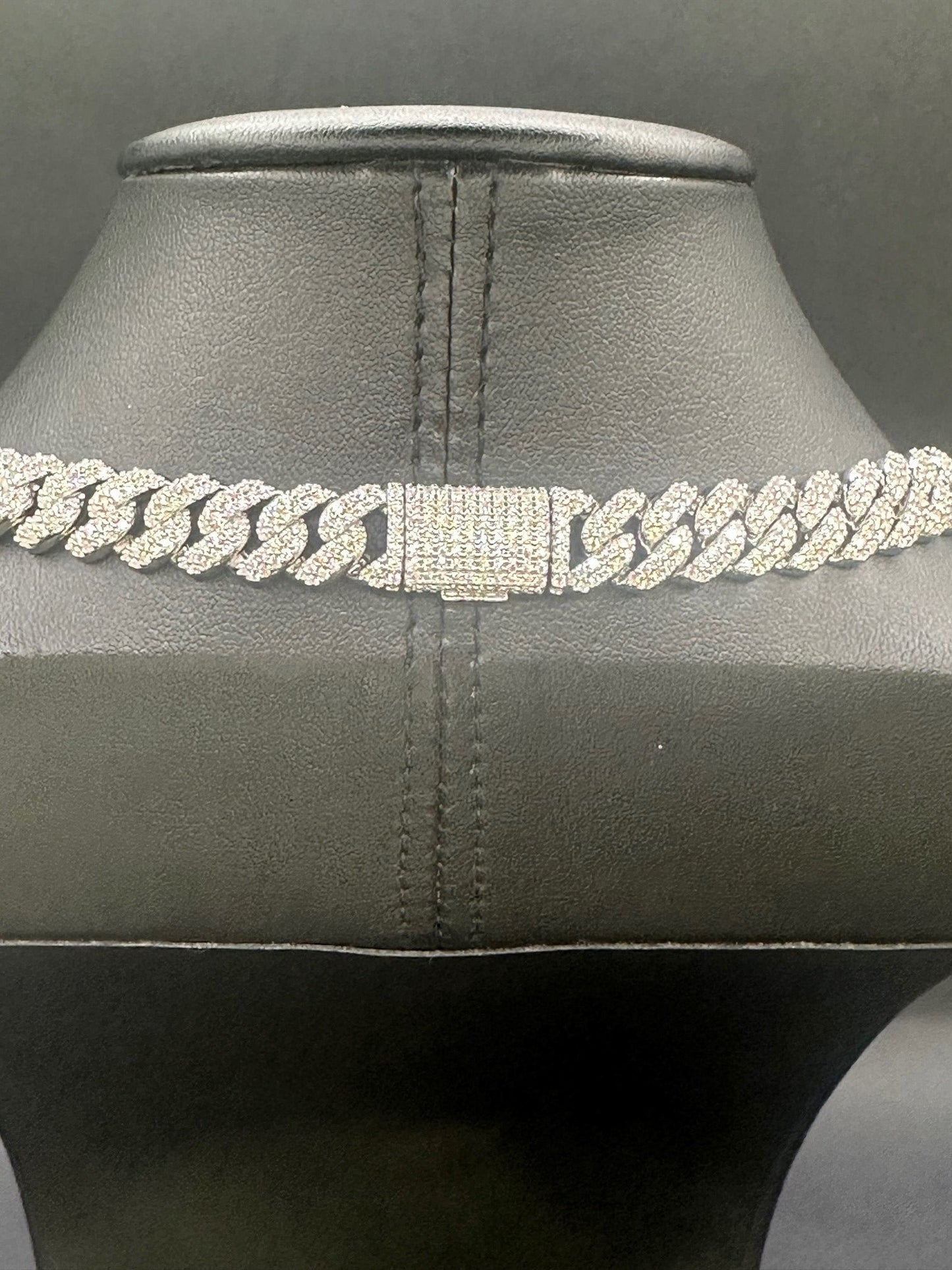 10MM Diamond Moissanite Miami Cuban Chain 925 Silver