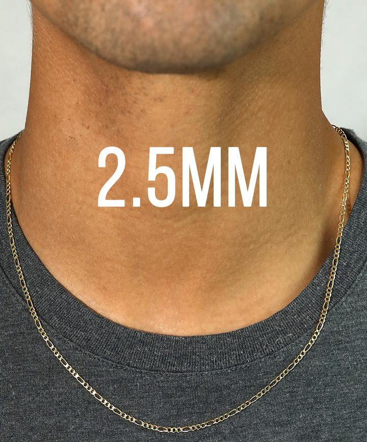 10k Gold 2.5MM Hollow Figaro Chain