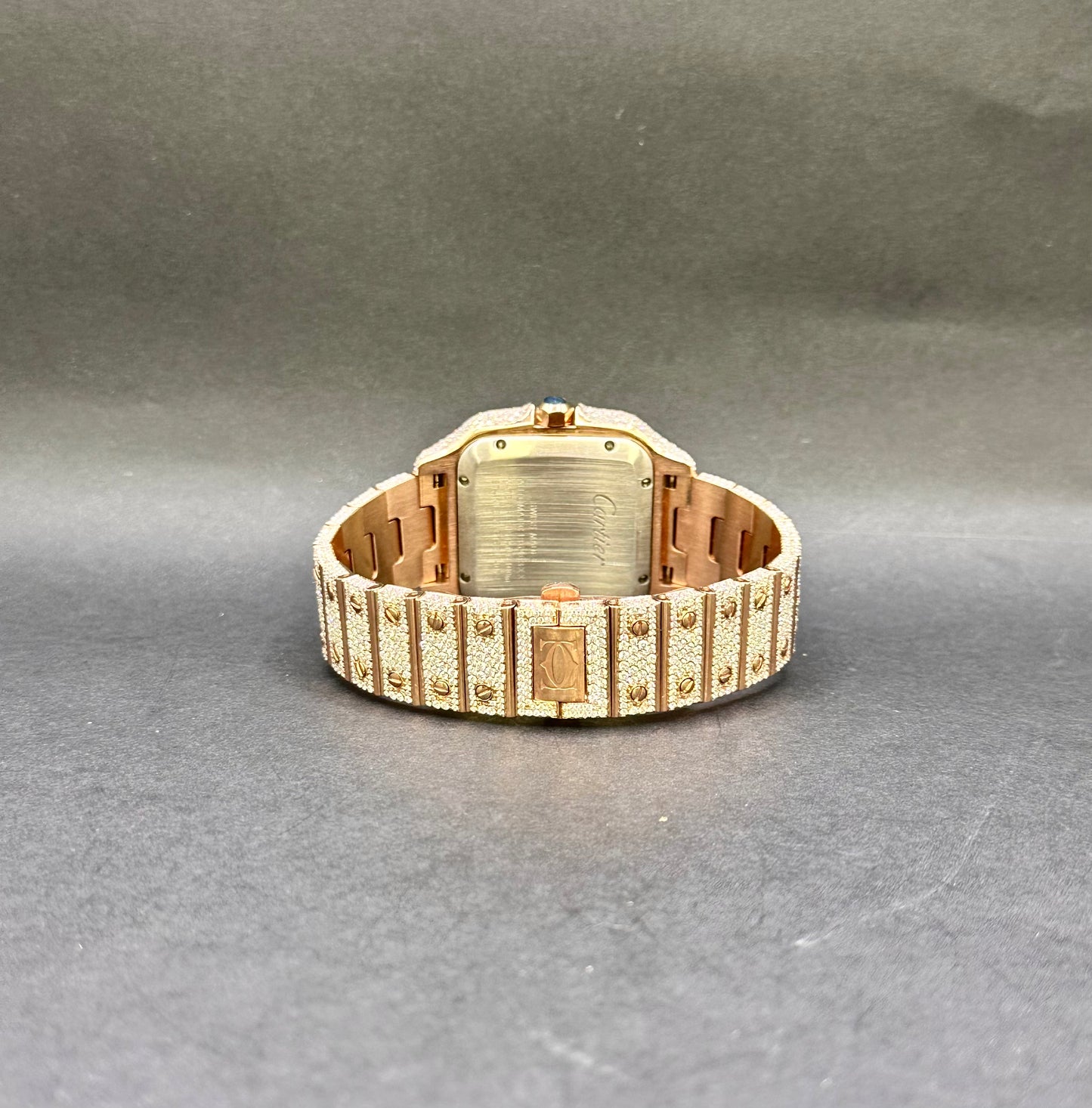 Two Tone Rose Santos Diamond Moissanite Automatic Watch