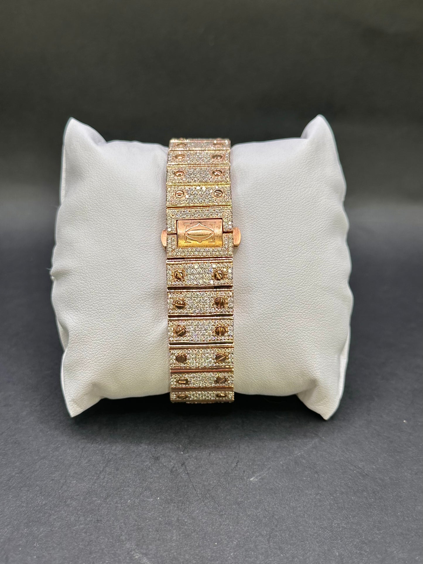 Two Tone Rose Santos Diamond Moissanite Automatic Watch