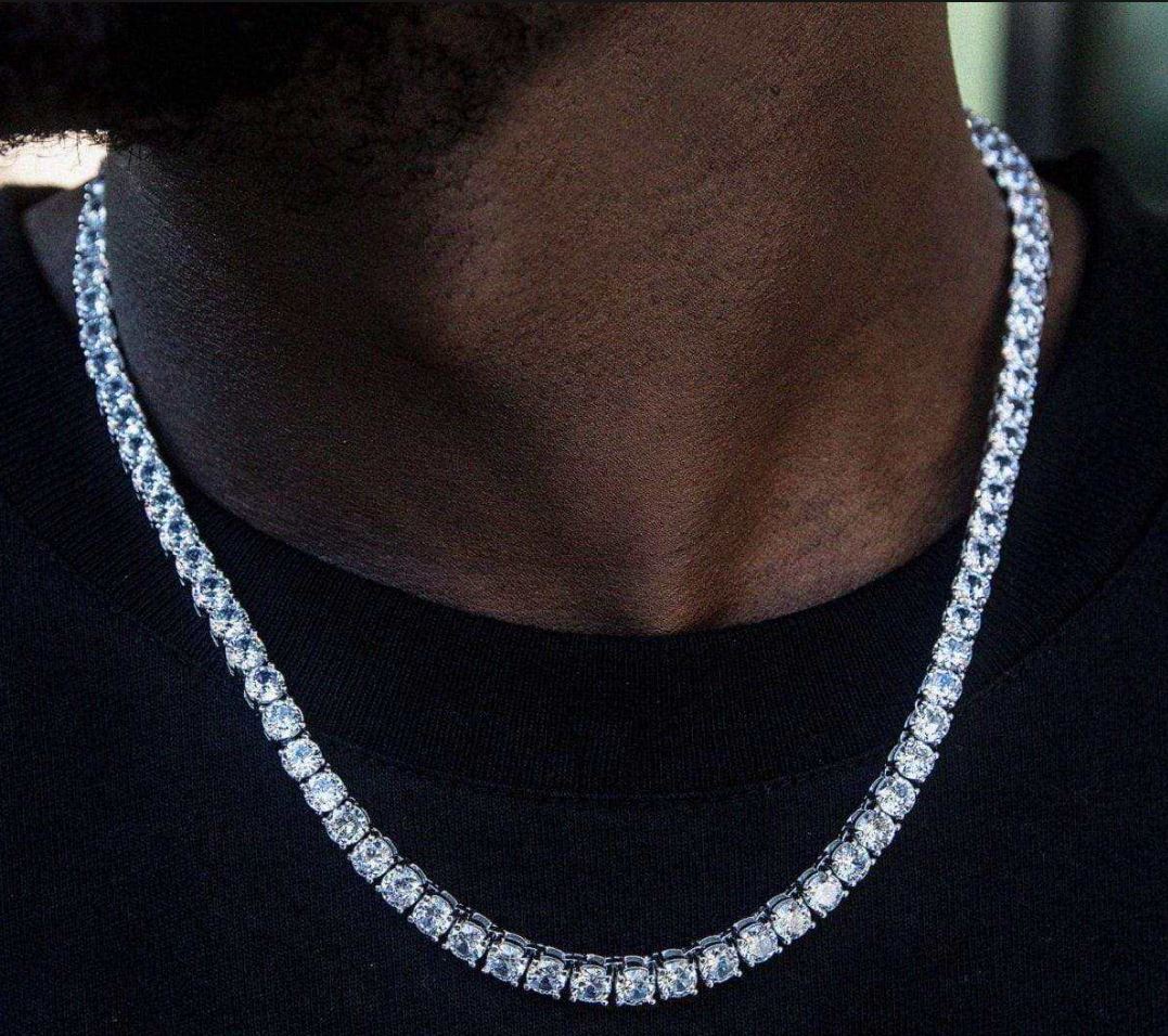 VVS Diamond Tennis Chain - 5MM - 14K White Gold - Lab Diamond