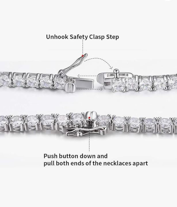 VVS Diamond Tennis Chain - 5MM - 14K White Gold - Lab Diamond