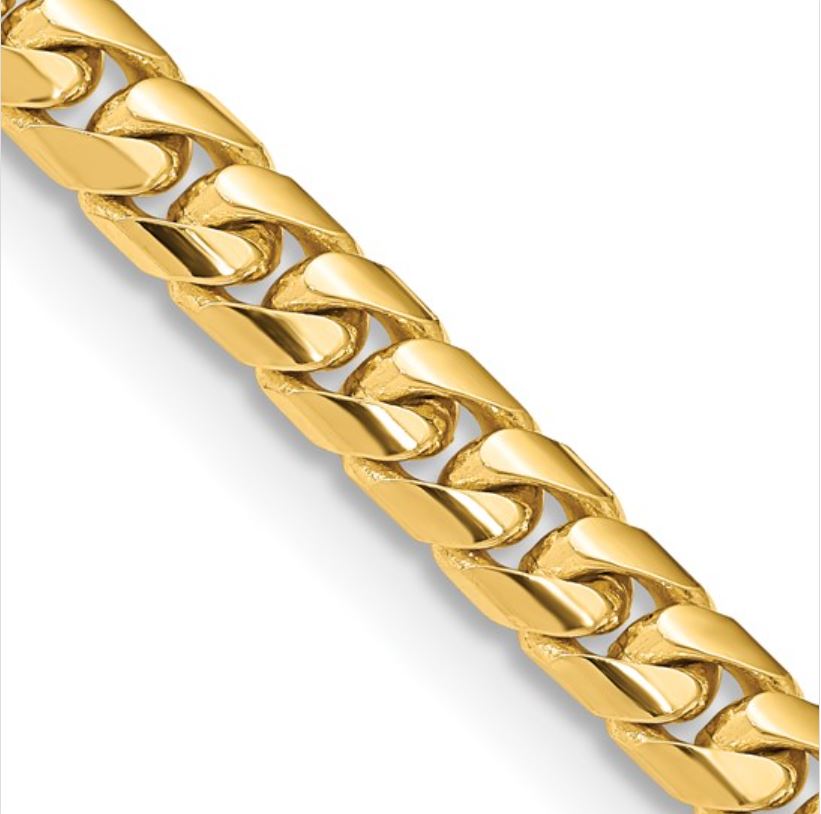 Miami Cuban - 7MM - Sterling Silver - Yellow Silver