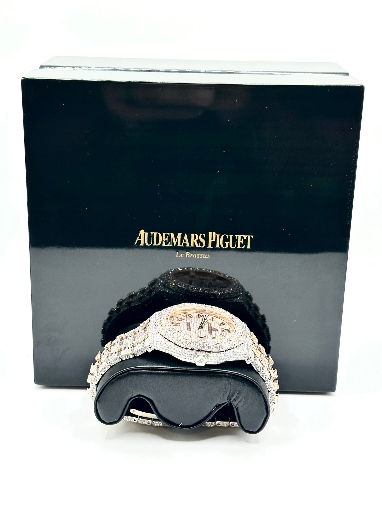 Two-Tone Rose Gold AP Diamond Moissanite Watch with Roman Numeral Dial