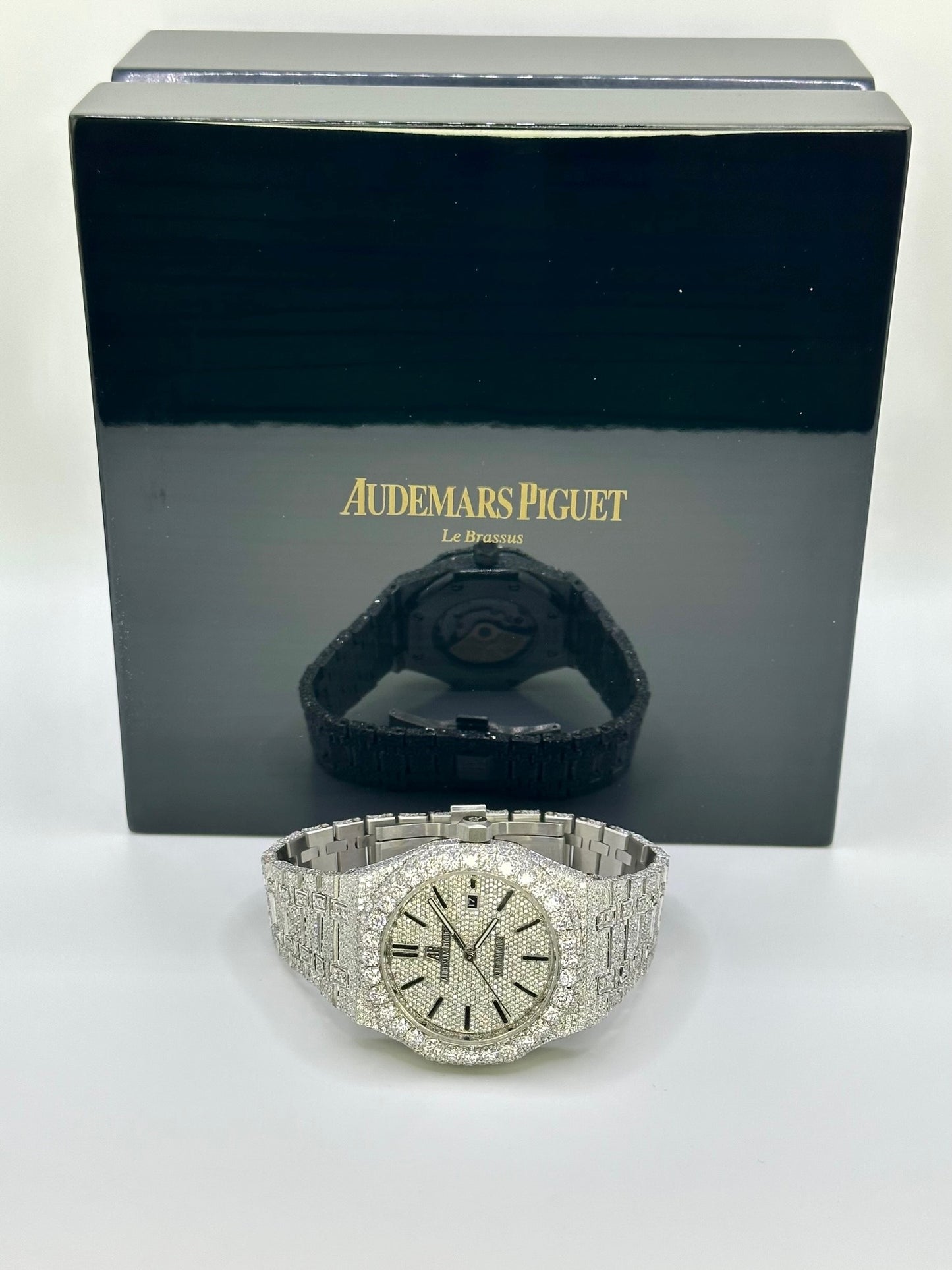 All White Classic Royal Oak Diamond Moissanite Automatic Watch