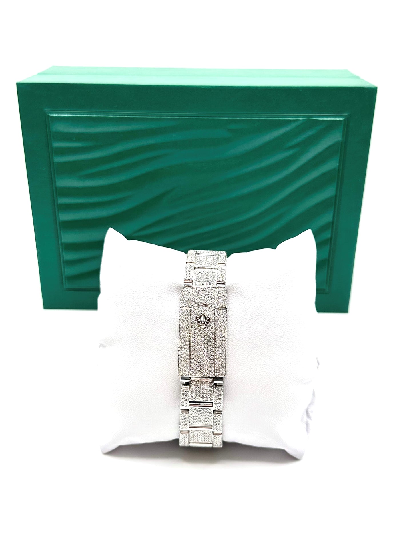 All White Diamond Moissanite 42mm Watch Roman Numeral