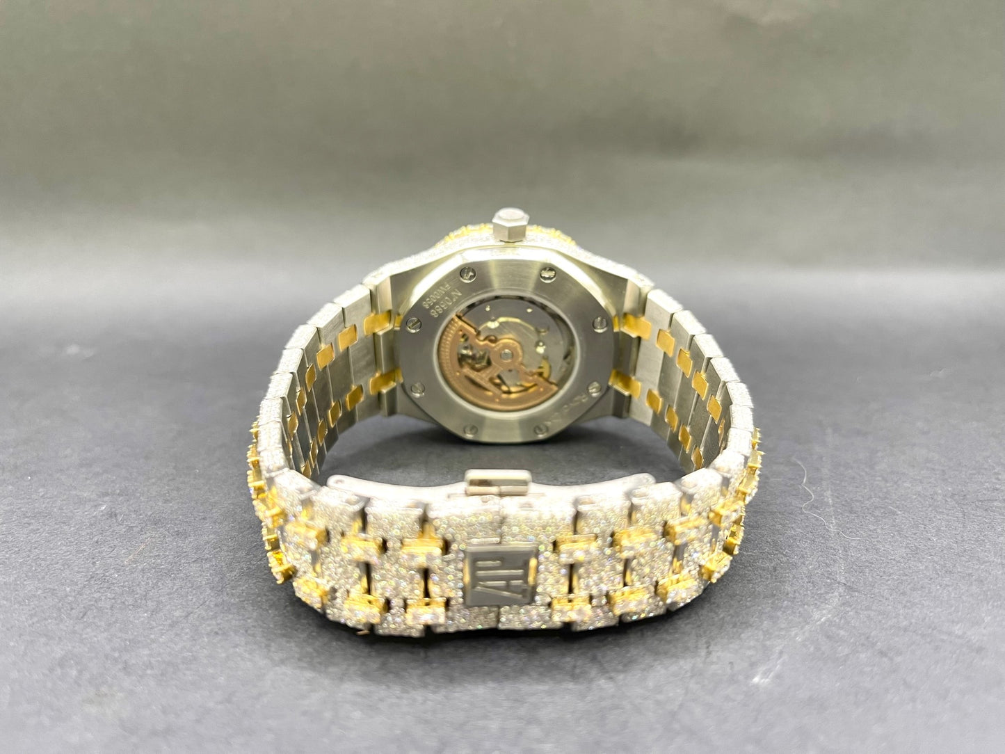 Two-Tone Yellow with Arabic Numbers Royal Oak Diamond Moissanite Watch