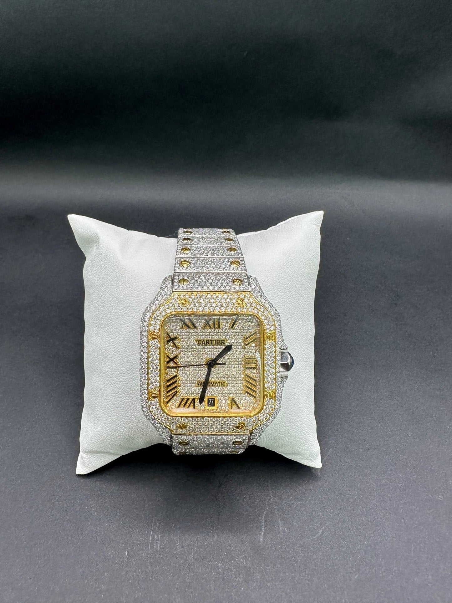Two-Tone Yellow Diamond Moissanite Automatic Watch