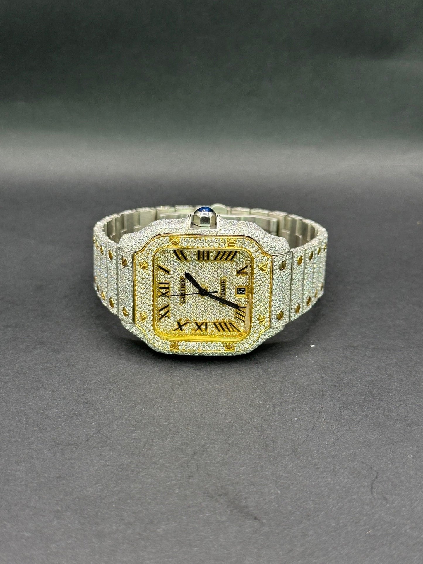 Two-Tone Yellow Diamond Moissanite Automatic Watch