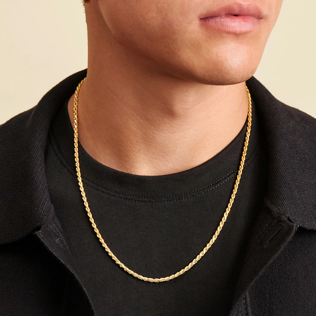 Yellow Silver Rope Chain - 2.5MM
