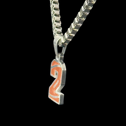 18K White Gold Stainless Steel Football Number Chains 🏈✨