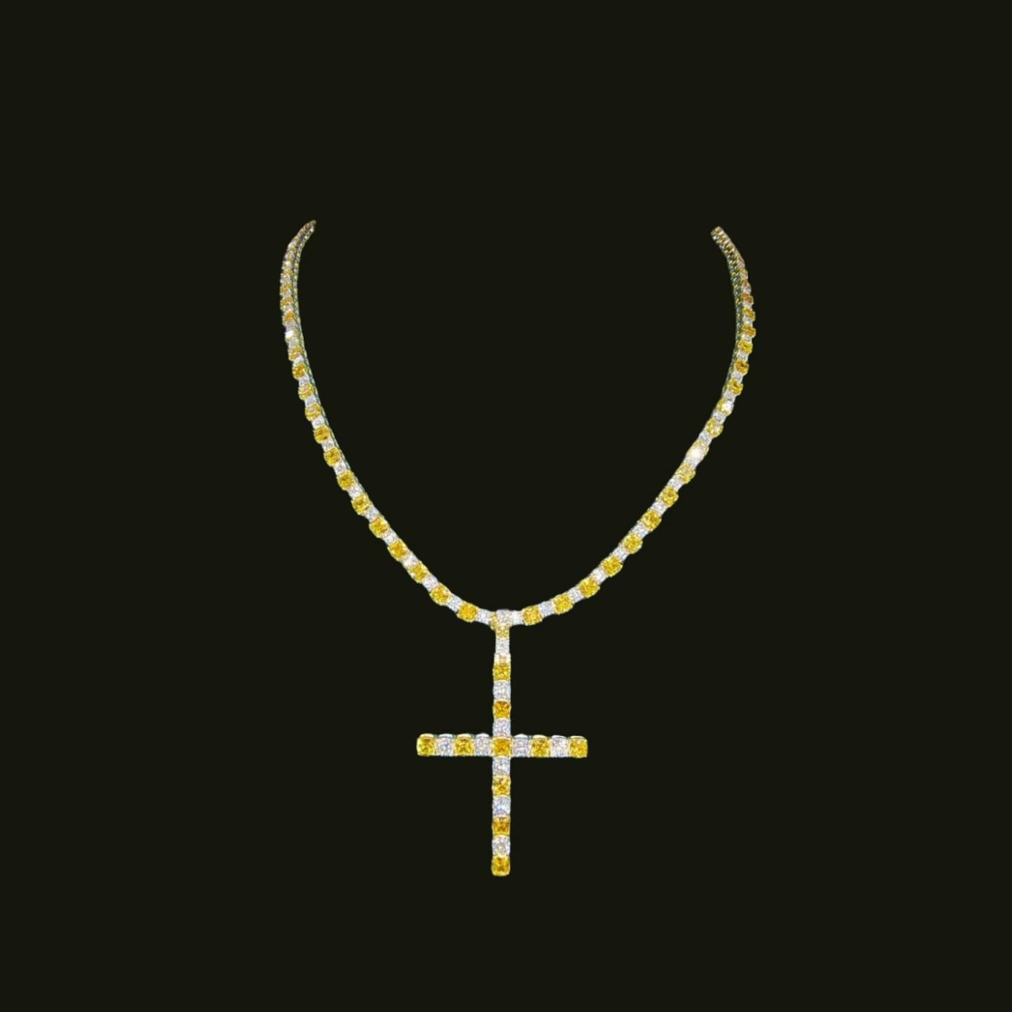 Luxury 4MM Moissanite Tennis Chain Featuring Yellow Gemstones