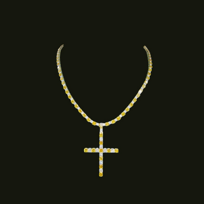 Luxury 4MM Moissanite Tennis Chain Featuring Yellow Gemstones