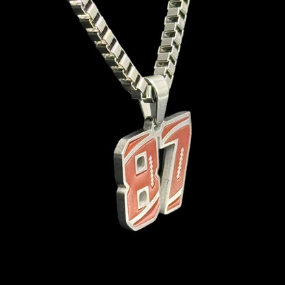 18K White Gold Stainless Steel Football Number Chains 🏈✨