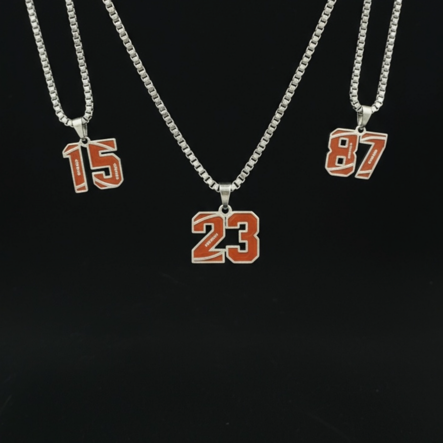 18K White Gold Stainless Steel Football Number Chains 🏈✨