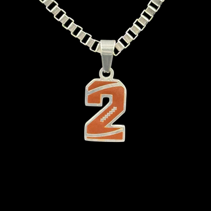 18K White Gold Stainless Steel Football Number Chains 🏈✨