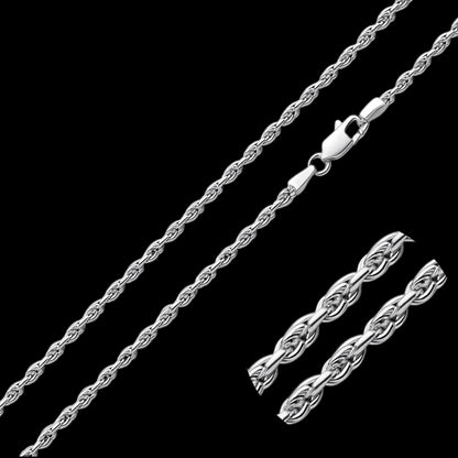 Premium 2.5MM 925 Sterling Silver Rope Chain