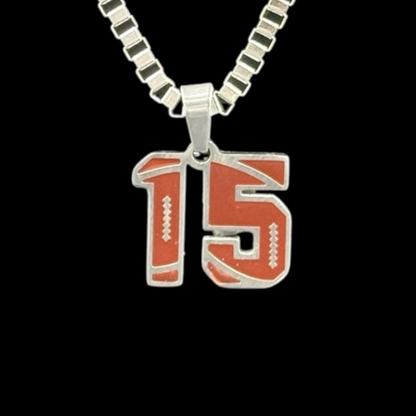 18K White Gold Stainless Steel Football Number Chains 🏈✨