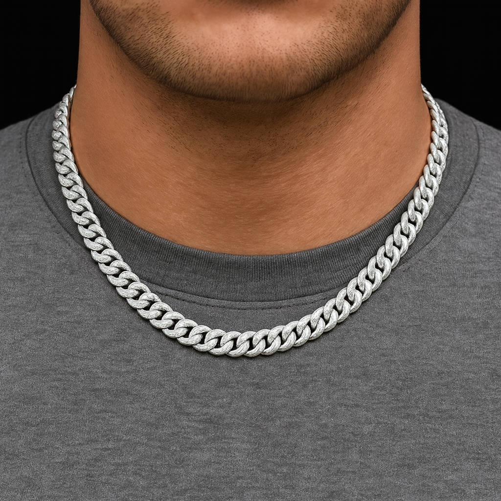 10MM Sterling Silver Miami Cuban Necklace – Hand-Polished 925 Silver with Box Clasp