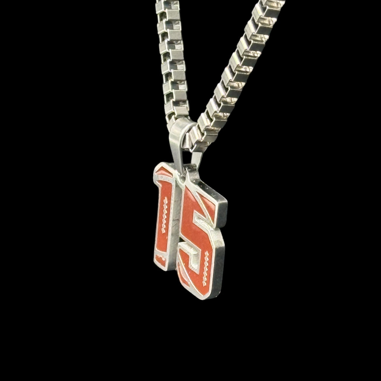 18K White Gold Stainless Steel Football Number Chains 🏈✨