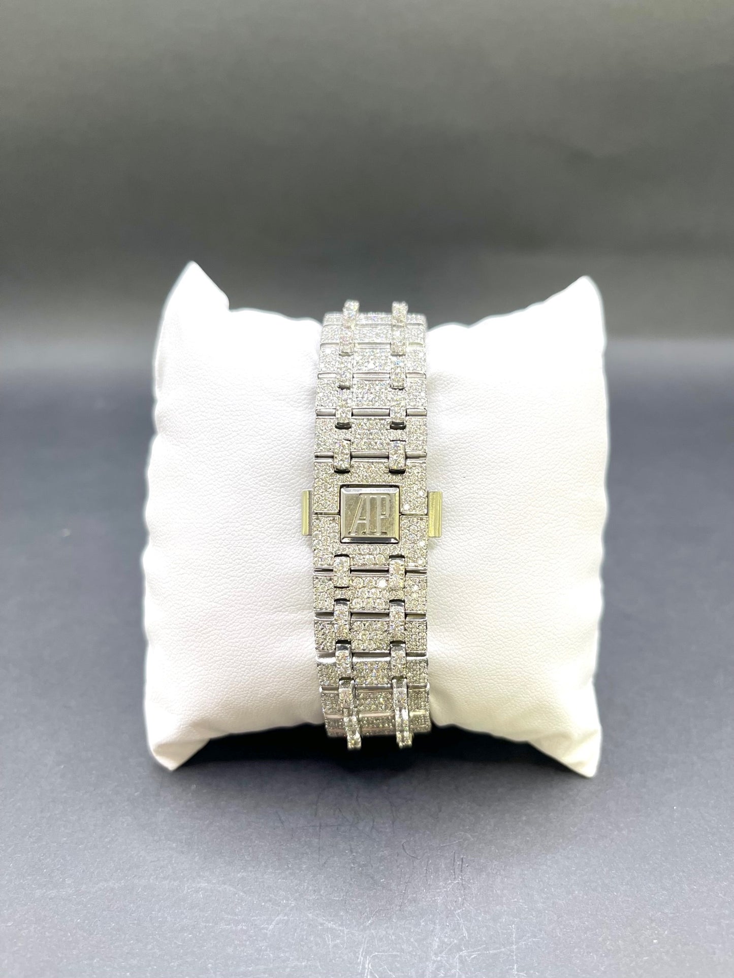 All White Royal Oak with Black Arabic Numbers Diamond Moissanite Automatic Watch