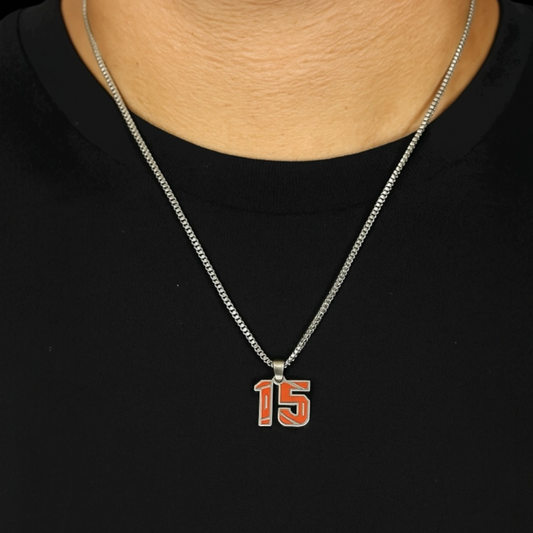 18K White Gold Stainless Steel Football Number Chains 🏈✨