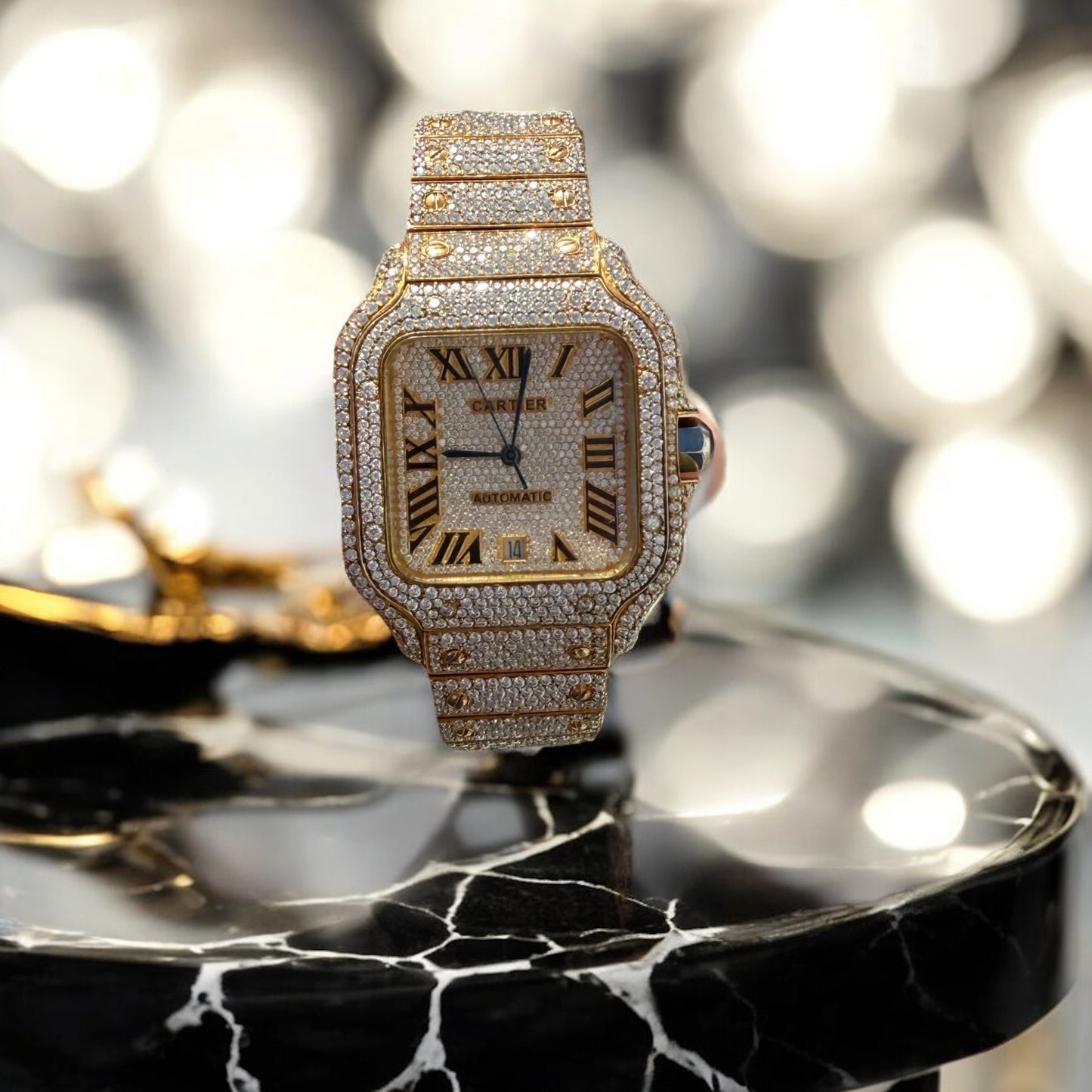 Two-Tone Yellow Diamond Moissanite Automatic Watch