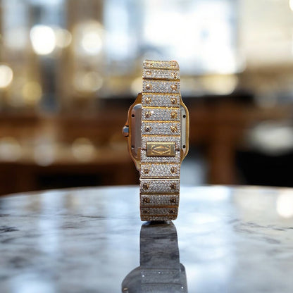 Two-Tone Yellow Diamond Moissanite Automatic Watch